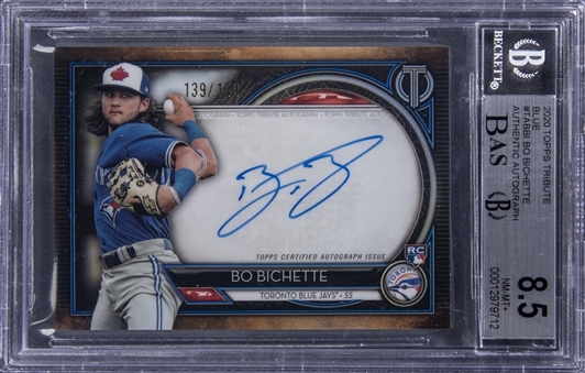 2020 Topps Tribute Autograph Blue #TABBI Bo Bichette Signed Rookie Card (#139/150) - BGS NM-MT+ 8.5/BGS 9